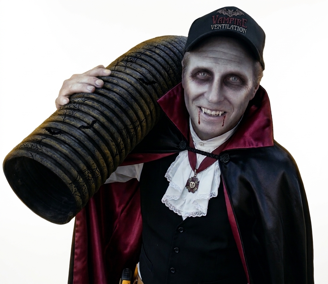 Art — Duct Masters technician with professional duct cleaning equipment