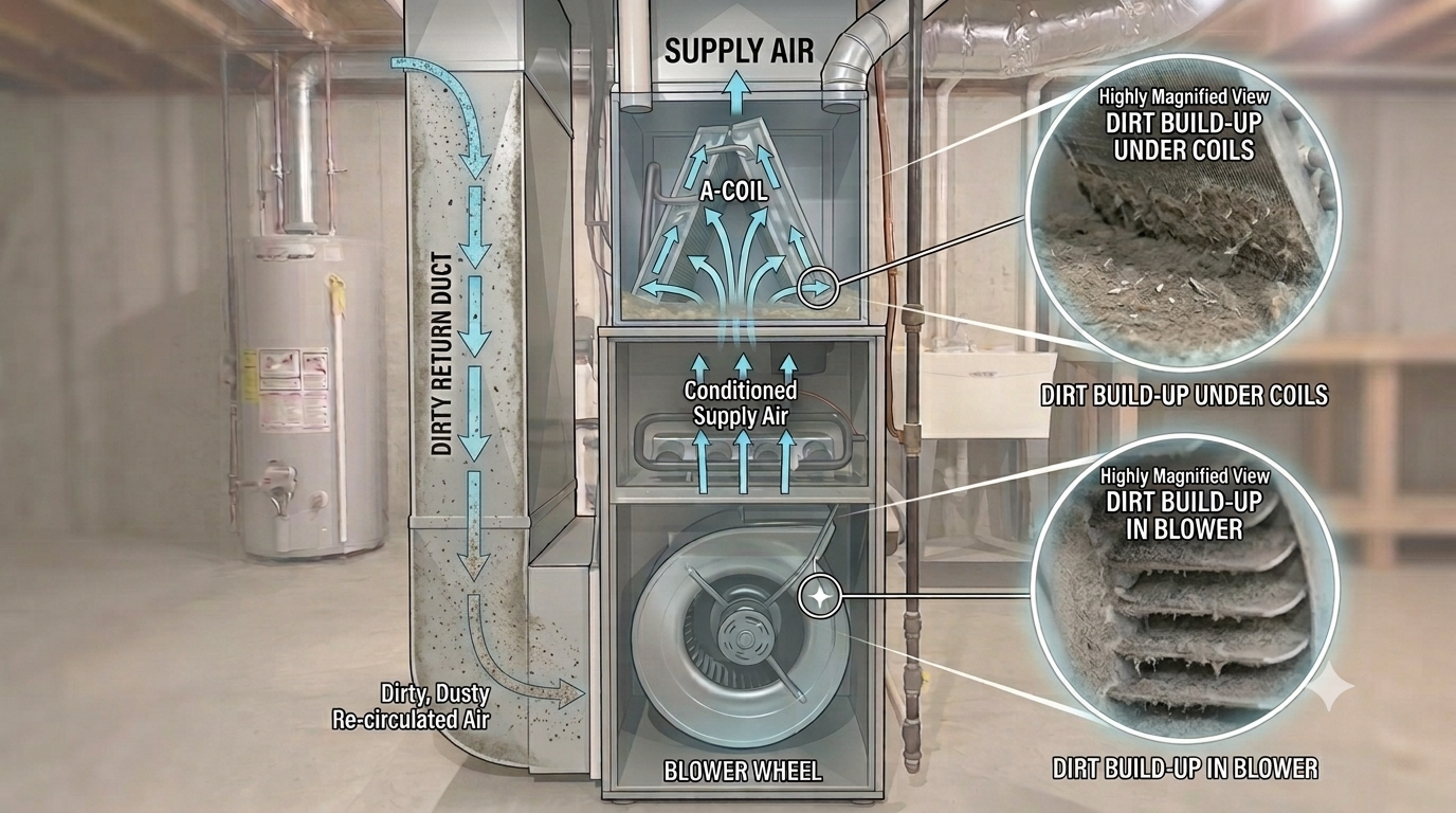 Furnace blower and indoor A/C coil diagram