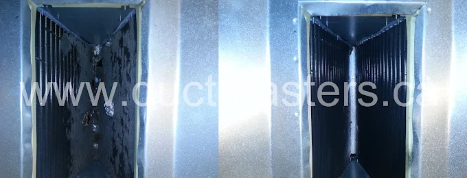AC coil cleaning — before and after 2