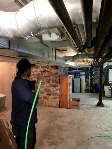Duct cleaning in progress 24