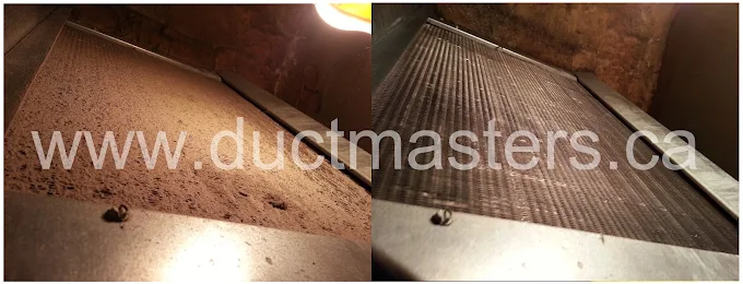 AC coil cleaning — before and after 1