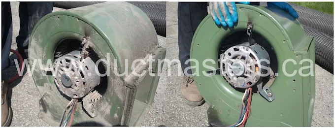 Furnace blower cleaning — before and after 2