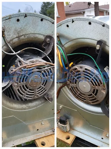Furnace blower cleaning — before and after 1